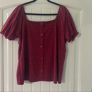 Lane Bryant magenta blouse